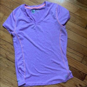 RBX Lavender V-Neck Tee with Coral Accents